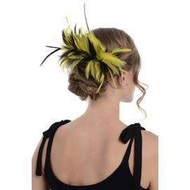 Zac's Alter Ego Two Tone Burlesque Colourful Feather Fascinator On Comb