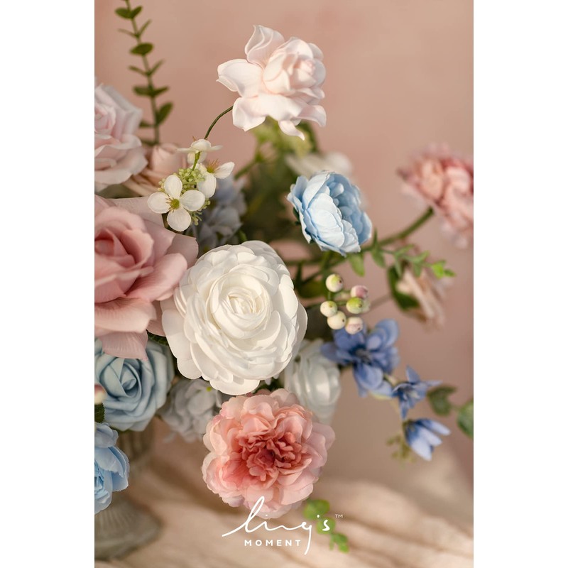 Ling's moment Fake Flowers Box, Faux Artificial Greenery Stems Foam