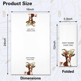 ZBBFSCSB Whatever Floats Your Goat Kitchen Towels 2 Pack, Watercolor Cartoon Various Goat Hand Dish Tea for Kitchen Decor, Housewarming Birthday Towels Gifts for Girls Women Friend Goat Lovers