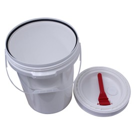 Air Sea Containers 5 Gallon HDPE UN Certified Pail with Twist Off Lid and Grip Handle for easy twist. - White