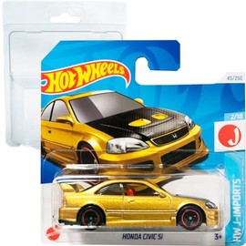 Hot Wheels Honda Civic Si HW J-Imports 2/10 (45/250), HTC41, Gold Plated 2024 + Short Card Protector Frikimonkey