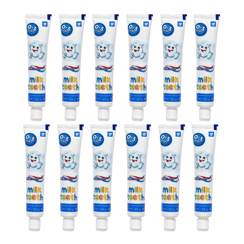 Macleans 12x Macleans Milk Teeth Toothpaste 0-3 years 63g