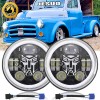 JESUO For Dodge D100 D200 D300 Pickup 7inch Round LED