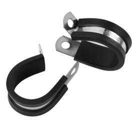 GZXUNFA 1 Inch R-Type Rubber Cushioned Insulated Clamp, 304 Stainless Steel Cable Clamp for Secure Pipe Fastening or Wire Cord Installation(20 Pack)