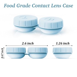 Vastsoon 3PCS Contact Lens Cleaner Accessories,Portable Contact Lens Case Replacement (Blue)