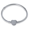 TINSLO Women's Bracelet, 925 Sterling Silver Bracelets with Heart Clasp,