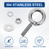SRZTXU 16 Pack M8 Stainless Steel Eye Bolts with Nuts