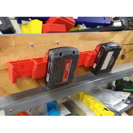 Made by Mitchell M18 5 Slot Battery Rack Compatible with Milwaukee Wall Mount Holder Latching Storage Rack M18 Packs. USA PN M18x5-WR