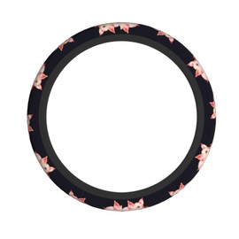WCMYII Red Animal Pig Steering Wheel Cover,Warm in Winter and Cool in Summer,15 in Universal Accessory for Diverse Car Fashion Elastic Breathable Silicone Anti-Slip Decor Cover for Men Women