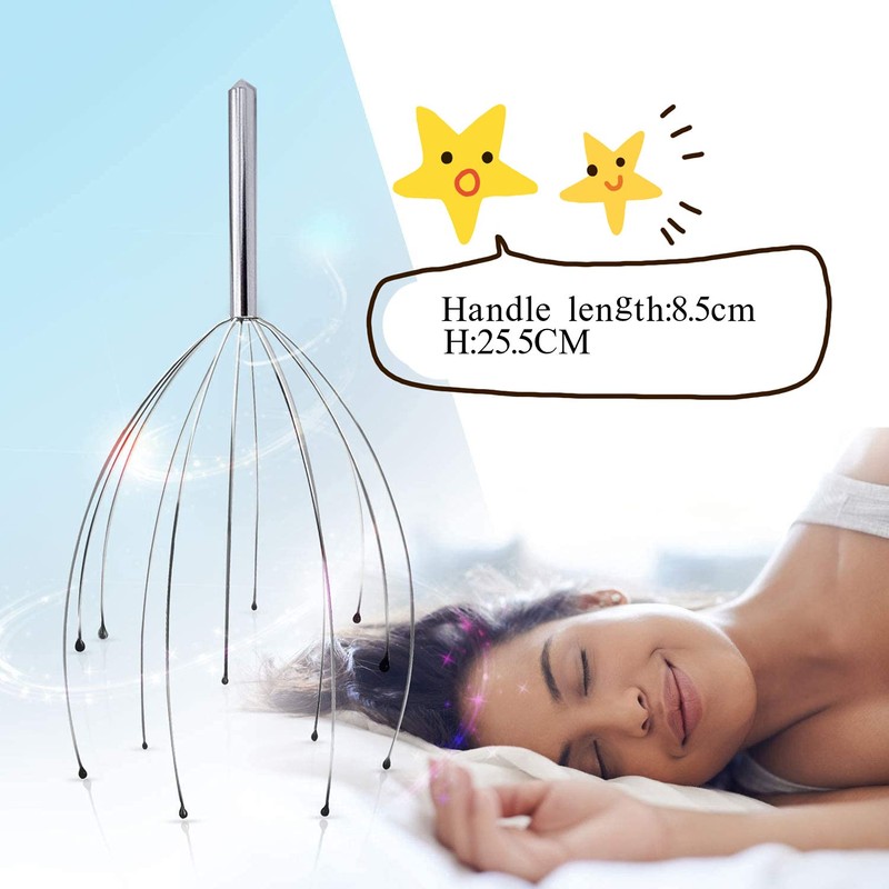 Portable Scalp Head Massager Kit,Scalp Head Scratcher with 12 Fingers
