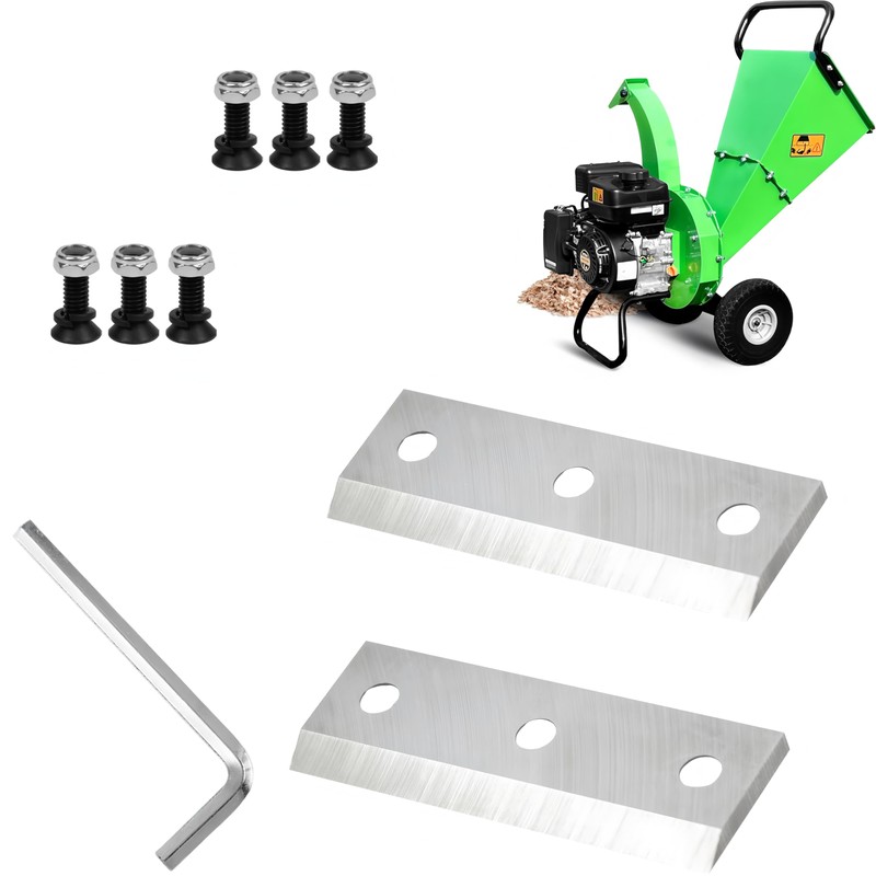 Wood Chipper Blades with Screws, Alloy Steel Shredder Knives, 4-Pack