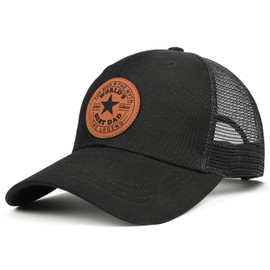 Worlds Best Dad Leather Patch Hat for Father Men, Dad Gift Hats from Daughter Son, Fathers Day Christmas Birthday Gifts