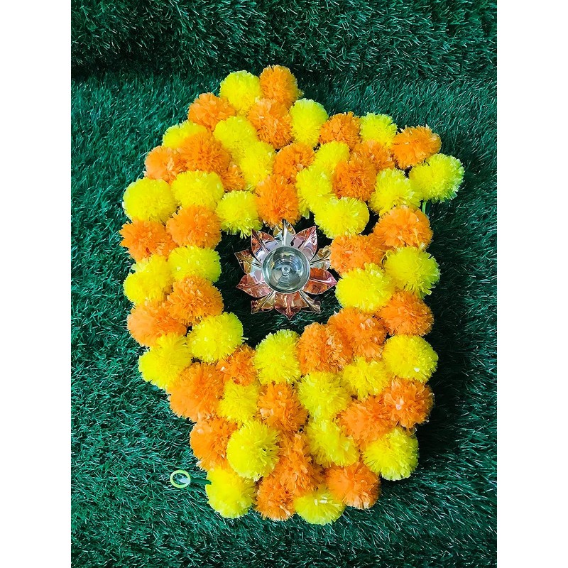Artificial Flower Marigold Flower Garland 5 String Party Genda phool