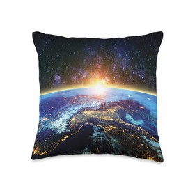 Movie Lover Joke Decoration Cinema Aesthetic Gifts Home Decor Bedroom Living Room Cinema Movie Earth& Galaxy Throw Pillow, 16x16, Multicolor