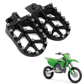 Factory Foot Pegs Pedals Footpegs Step for Kawasaki KX65 2000-2020 | KX80 1998-2000 | KX85 2001-2025 | KX100 1998-2021 | KLX140 2008-2025 | KX112 2022-2025 - 34028-1498-CE 34028-1499-CE (Black)