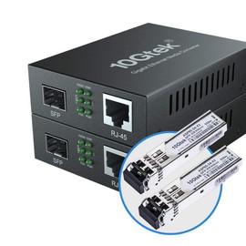 1.25G Media Converters(kit #1), SFP Slot, with a SFP Module, MMF, 850-nm, 550-m, Pack of 2