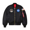 Alpha Industries Men's Apollo MA-1 Flight Jacket (XS, Black)