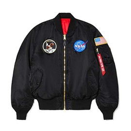 Alpha Industries Men's Apollo MA-1 Flight Jacket (XS, Black)