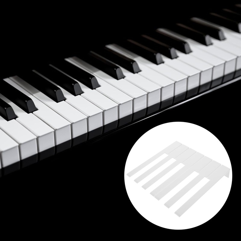 Vaguelly 52pcs Piano Keytops White Piano Keytops with Fronts Piano