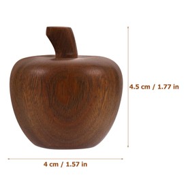 DECORNIJIA 2 pcs Sandalwood Apple Decoration Figurines Wooden Ornament for Desktop Home and Living Room Display Natural Fruit Shape 1.57 X 1.57 X 1.77 in