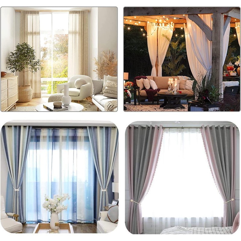 4 Pack Curtain Tie Backs, Magnetic Curtain Tiebacks,Modern Curtain Holdbacks,