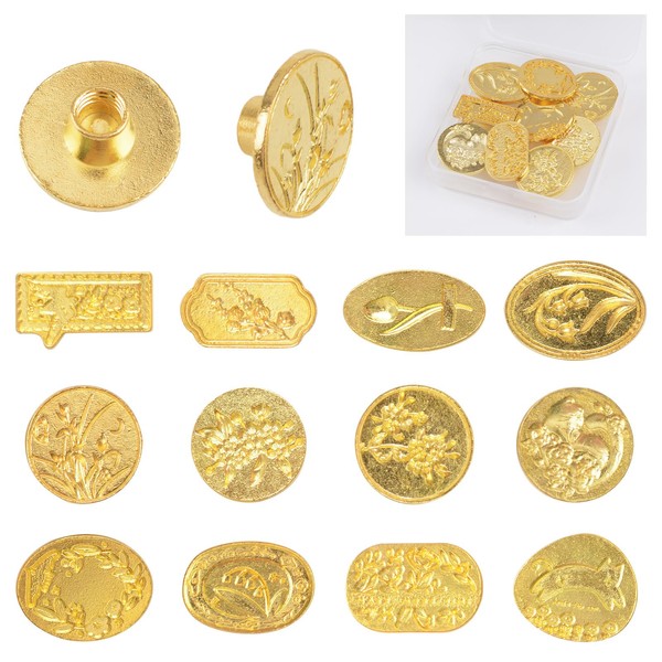 HICOHAND Wax Seal Stamp Head, 12 PCS Floral Wax Seal