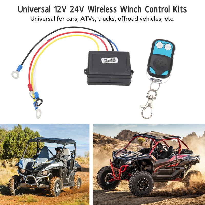 Wireless Winch Remote Control Kit DC 12V 24V 50ft Range