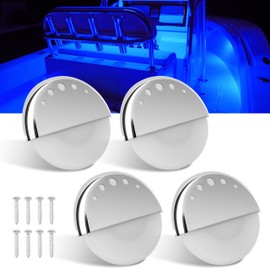 RVZONE Boat Courtesy Lights Waterproof Boat Interior Lights Deck Lights Night Fishing Lights Boat Center Console Light Cockpit Light Transom Lights for Pontoon Fishing Boat Bass Boat Yacht (Blue)