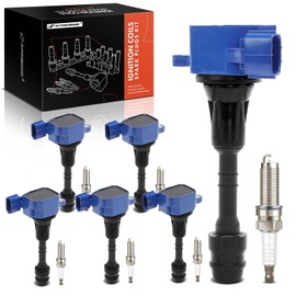 A-Premium (Blue) Set of 12 Ignition Coil Pack and Iridium Spark Plugs Compatible with Nissan Altima, Frontier, Murano, Pathfinder, Maxima, NV1500, Xterra, Quest & Suzuki Equator & Infiniti QX4, I35