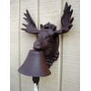 NEW cast iron rustic MOOSE ELK w ANTLERS dinner BELL