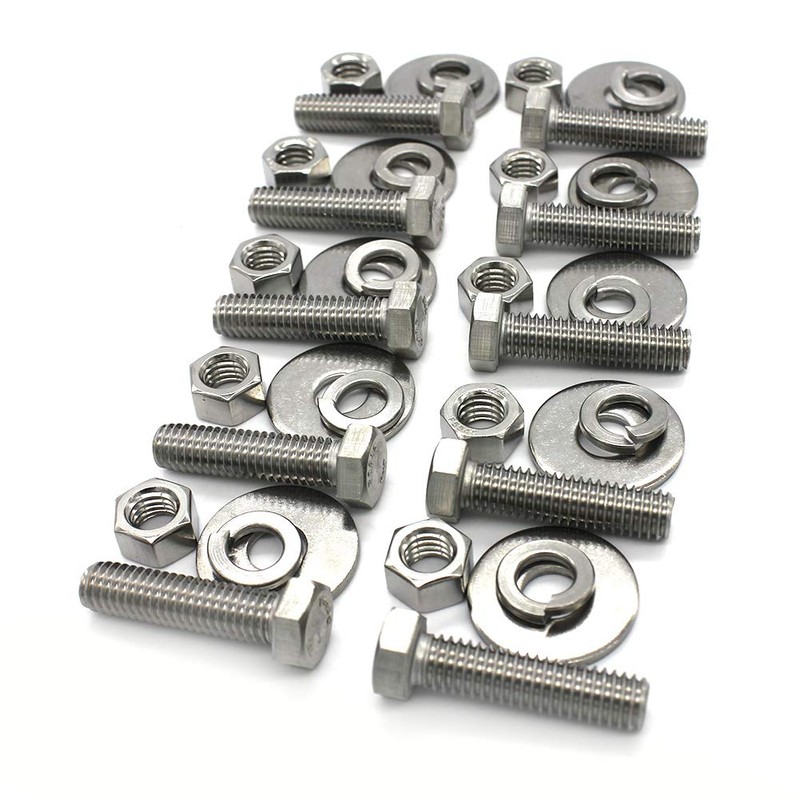 (10 Sets) 1/4-20x1" Stainless Steel Hex Head Screws Bolts, Nuts,