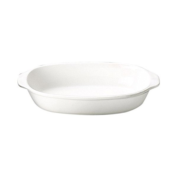 Banko Ware 06281 Oven Safe, Heat Resistant, Monotone Au Gratin Plate, White, Diameter Approx. 7.9 inches (20 cm), Tableware, Pottery, Microwavable, Made in Japan