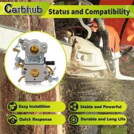 Carbhub Carburetor for Poulan P3314 P3416 P3816 P4018 PP3416 PP3516 PP3816 PP4018 PPB3416 PPB4018 PPB4218 42cc Power Gas Chainsaw 530057925 C1M-W26