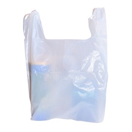 200 Large Plastic Grocery T-Shirt Bags - Plain White 12" x 6" x 21" by JA Kitchens