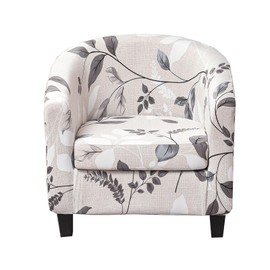 CRFATOP 2 Piece Club Chair Slipcover Stretch Barrel Chair Covers Printed Tub Chair Slipcovers Soft Armchair Sofa Cover Removable Couch Furniture Protector Arm Chair Cover for Living Room,D23