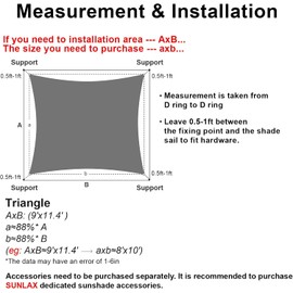 SUNLAX Sun Shade Sail 16' x 20' Dark Grey Rectangle Canopy Sail Shade Cover UV Block Permeable Sunshade Outdoor for Patio Backyard (We Make Custom Size)