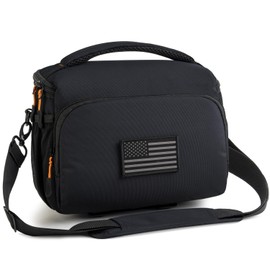 Vogano Camera Lens Bags & Cases, Camera Bag Protective Covers Photography Shoulder Bag Compatible for Nikon, Canon, Sony DSL/SLR/Mirrorless Equipment Travel Waterproof (Black)