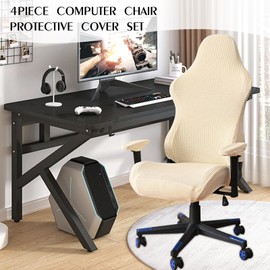 AIMENJOY Gaming Chair Covers Stretch 4 Piece, Computer Chair Cover with Armrest and Chair Back Covers for Game Chair Computer Chair Office Chair (Beige)