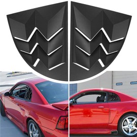 XXXCARXXX Side Window Louvers Windshield Sun Shade Rain Shade Vent fit for Ford Mustang 1999 2000 2001 2002 2003 2004,ABS Matte Black GT Lambo Style (2 Pack)
