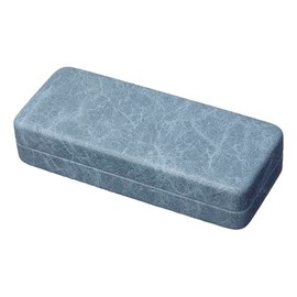 Pearl SO-97BU 092064 Eyeglass Case Square Box-Type Hard Case Synthetic Leather Spring Type Storage Box Blue