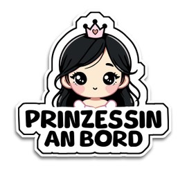 Baby on Board Sticker Car, Princess on Board Sticker, Baby on Board Sticker 16 x 15 cm, Weatherproof and UV-Resistant Sticker Car, Sticker Baby and Car Baby for Safe Rides with Your Child