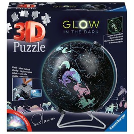 Ravensburger Puzzle-Ball Starglobe with Glow-in-The-Dark Edition: 180 Piece 3D Jigsaw Puzzle for Kids 11544 - Easy Click Technology Means Pieces Fit Together Perfectly