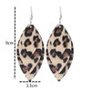 Lightweight Petal Leather Earrings Three Layered Teardrop Dangle Leaf Shape