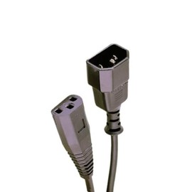 Verlängerungskabel C13/C14, 10 A/250 V, 1,8 m, mit sicherem Anschluss, ideal für die Erweiterung der Reichweite von elektrischen Geräten.