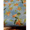 Hoffman California Fabrics Pinecones on Snowy Blue w Silver Accents