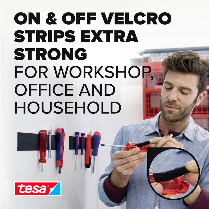 tesa 55228 On/Off Hook and Loop Extra Strong Strips -
