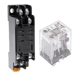 uxcell Electromagnetic Power Relay, JQX-13F DC 12V Coil DPDT 8 Pins Green Light Electromagnetic Power Relay + Socket