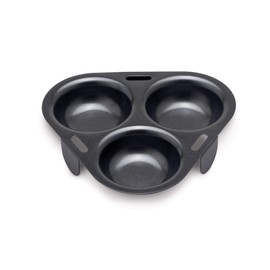 HIC Kitchen Non-Stick 3-Egg Poacher Insert, PFOA and BPA Free, Fits 8-Inch and Larger Pans