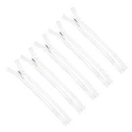 5 Pieces Nylon Invisible Zippers for Sewing 60cm White Nylon Hidden Zippers for Bags,Pouches,Pillow Covers Making and Replacement