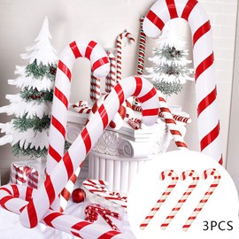 Kungfu Mall 3PCS 90CM Inflatable Candy Canes Novelty Giant Candy Cane Stick Xmas Candy Cane Christmas Tree Hanging Ornaments Inflatable for Christmas Decoration
